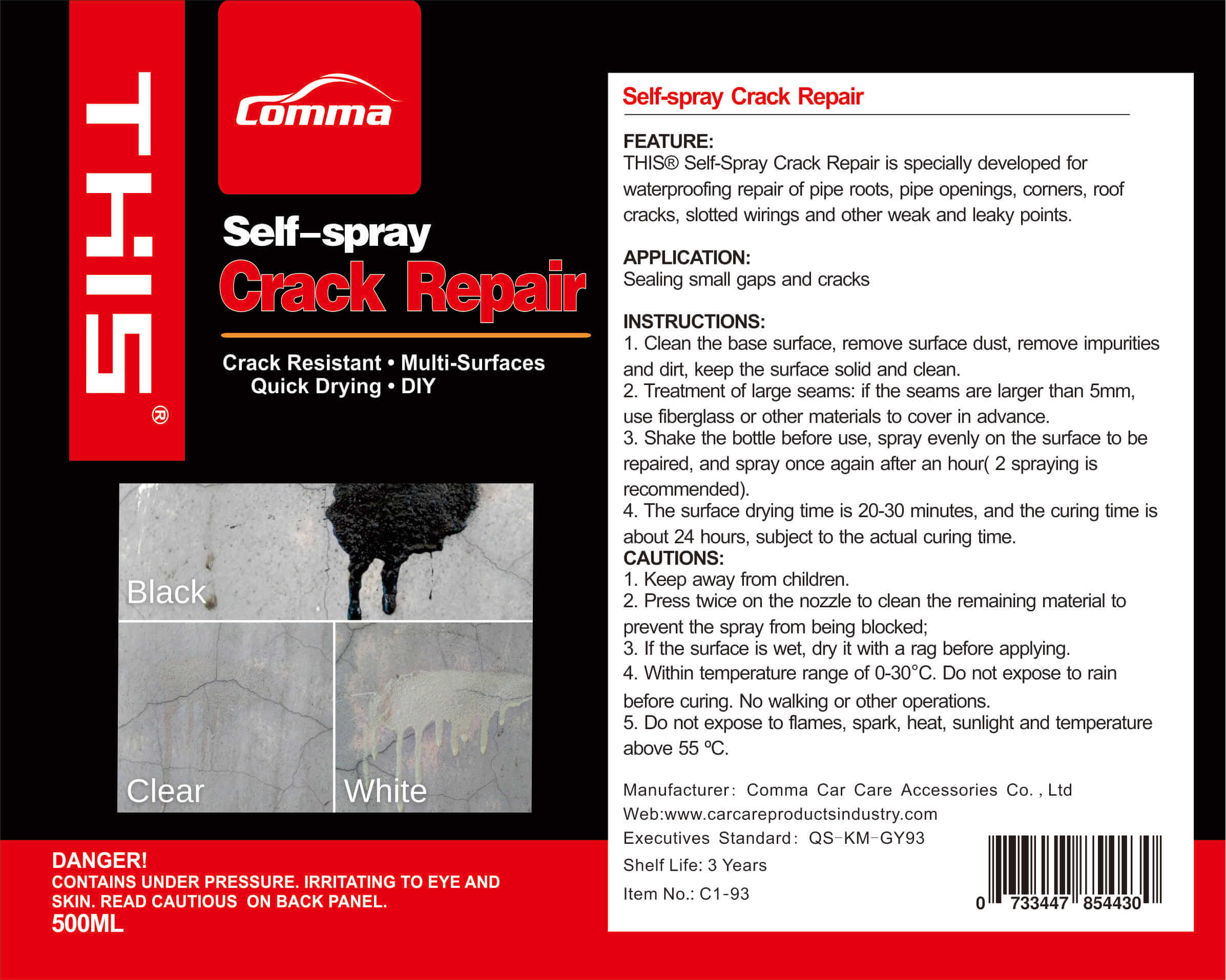 self-spray crack repair