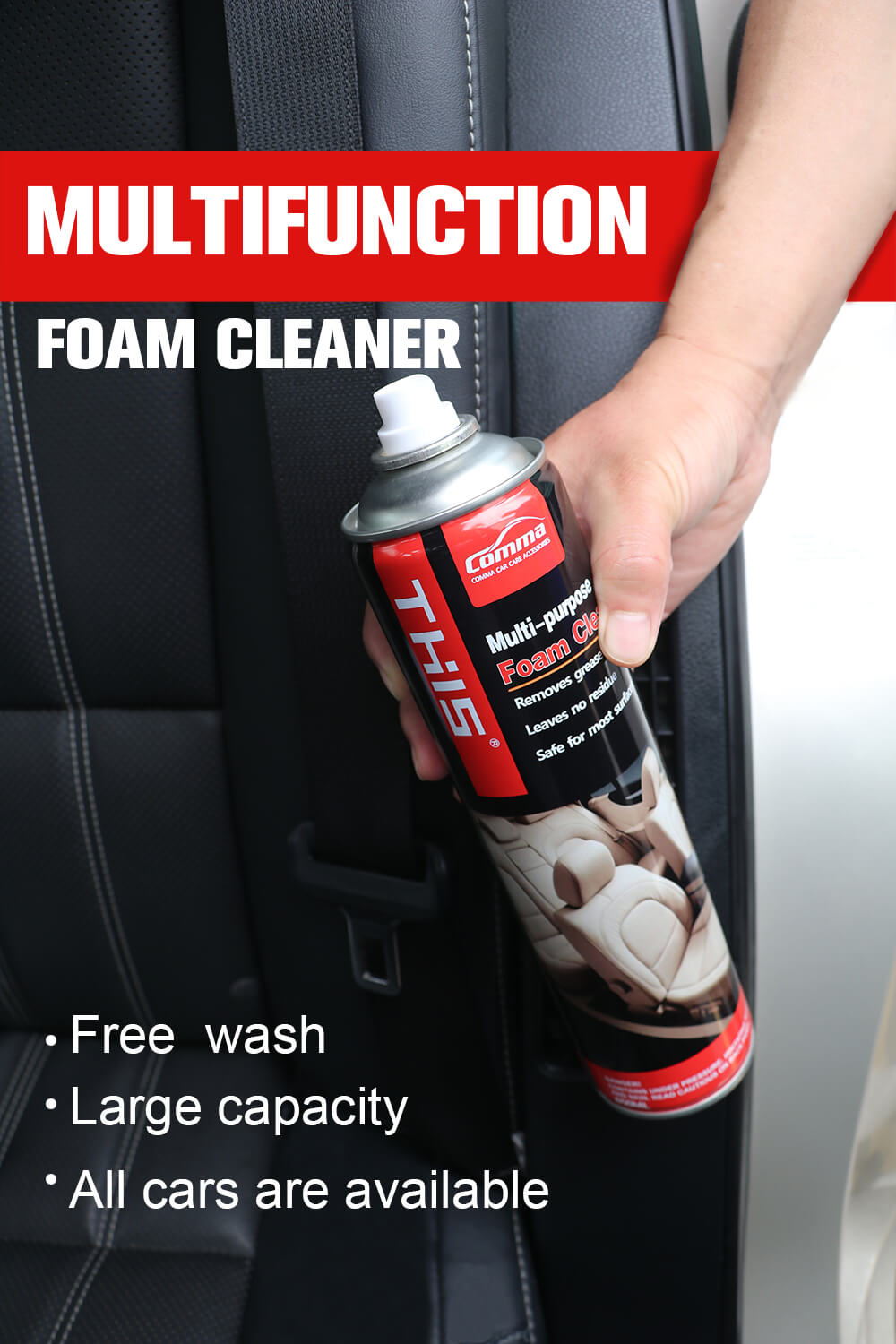 Car Interior Cleaning Brush Cap 650ml Multi-Purpose Foam Cleaner Spray -  China Foam Cleaner, Car Care