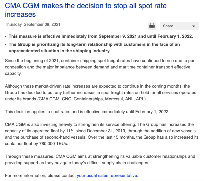 Will the container shipping spot freight rates go down soon?